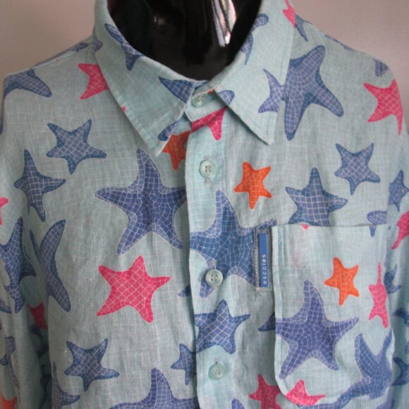 escales Paris multicolor print linen shirt - Picture 2 of 9